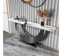 YITAYMLI Consolle rettangolare moderna in marmo,Tavolo da divano dietro il divano per ingresso di lusso,Elegante tavolo da piattaforma domestica,soggiorno e camera da letto(Black,160cm/63in)