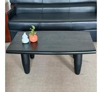 YITAYMLI Tavolino da tè quadrato in legno massello, Tavolo centrale moderno per divano con gambe a cono, Stile giapponese Wabi-Sabi, Texture naturale per camera da letto(Black,100cm/39.4in)
