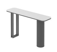 YITAYMLI Tavolo consolle moderno ultra-sottile, tavolo da ingresso con gambe a colonna romana, piano in ardesia e base in acciaio al carbonio, mobile geometrico per corridoio(Black D,100cm/39.4in)