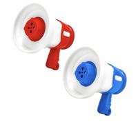 YiTePeDo 2 Pezzi Mini Megafono Voce Registrazione di Un Piccolo megafono, Amplificatore Vocale di Registrazione Musicale con Portachiavi per Feste per Bambini（blu, rosso）