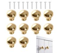 Yitexin 10 pomelli in lega per armadi e cassetti, pomelli rotondi in oro spazzolato per armadietti, maniglie vintage champagne per cassettiere, cucina, armadio, bagno, porta hardware (10 pezzi)