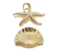 Yitexin 2 pezzi metallo conchiglia fermaglio per capelli conch artiglio, grande seashell fermaglio per capelli oro accessorio per donne ragazze capelli spessi sirena spiaggia decorativo Hairpin