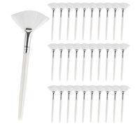 Yitexin 30 Piezas Cepillos de Máscara de Abanico, Brocha para Mascarilla Facial Suaves, Brochas de Maquillaje Abanico Facial para Mujeres y Niñas, Herramientas Cosméticas Multiusos (Bianco)