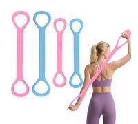Yitexin 4 Pezzi Fascia di Resistenza a Forma di 8 con Maniglie per Donna, Stretch Braccio Gamba Spalla Fasce Elastiche Fitness Posteriore Allenamento del Corpo Fitness (Rosa e Blu)
