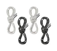 Yitexin 4 Pezzi Lacci per Scarpe con Strass, 120 cm Lacci Tondi Glitterati per Scarpe, Stringhe Scarpe Cordini di Ricambio per Stivali, Scarpe da Tennis (Bianco e Nero)