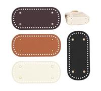 Yitexin 4 Piezas Suelo de Bolsillo para Ganchillo, Ovalado Fondo de Bolsos para Crochet, Base de Bolso para Ganchillo con Agujeros para Hacer Bolsos DIY (Nero, Marrone, Beige, Marrone Scuro)