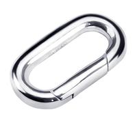 Yitexin Argento 925 Ovale chiusure per braccialetti, Charm da 18 mm chiusure per collane, Pianura gancetti per braccialetti Connettore, ganci per portachiavi per la produzione di ciondoli (argento)