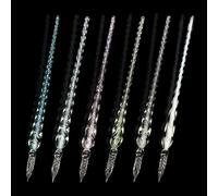 Yitexin Penne per calligrafia fatte a mano, penne per calligrafia in vetro colorato con glitter, penne vintage in vetro cristallo, penne a inchiostro per arte, disegno, decorazione (6 pezzi)