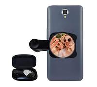 Yitexin Phone Vlog Selfie Monitor Screen Clip Mount, specchio portatile per selfie fotocamera posteriore del telefono con custodia, specchio grandangolare per telefono per tutti i telefoni (nero)