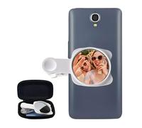 Yitexin Phone Vlog Selfie Monitor Screen Clip Mount, specchio portatile per selfie fotocamera posteriore del telefono con custodia, specchio grandangolare per telefono per tutti i telefoni (bianco)