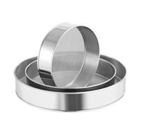 Yitexin Set di 3 setacci per farina da forno a rete da 40 maglie, 15,2 / 20,3 cm, set di setacci rotondi in acciaio inox, a maglia fine, setaccio per zucchero a velo, per cucina, torte, pane, cupcake