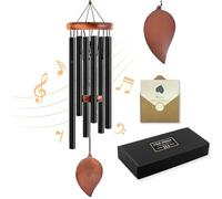 YITGOG Campanelli a vento, 23-33 cm, tubi in alluminio per giardino, cortile, casa, interni ed esterni, ornamenti commemorativi da appendere (nero-32)