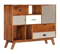 YITHOPI Credenza, cassettiera, camera da letto, armadio multiuso, per camera da letto, corridoio, soggiorno, cucina, 115 x 35 x 86 cm, legno di acacia massiccio