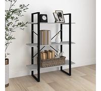 YITHOPI Libreria,Libreria a giorno Libreria a scala Con divisori Adatta a camere da letto, sale studio, hotel, ristoranti, ecc Grigio Sonoma 80x30x105 cm in Legno Multistrato