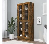 YITHOPI Mobile Vetrina,libreria divisorio Libreria multiuso Libreria con ante Adatto a soggiorno, camera da letto, studio, corridoio, ufficio, ecc Rovere Fumo 82,5x30,5x185,5 cm Legno Multistrato