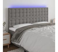 YITHOPI Testiera per letto larga Testata della camera da letto Testiera letto singolo Testiera a LED GrigioScuro 200x5x128cm in TessutoAdatto per camere da letto, saloni