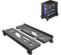 Yitobici Adatto a supporti per PC tower,supporto universale per CPU con quattro ruote, supporto mobile per CPU,carrello per CPU sotto la scrivania da gaming.carrello porta pc,porta pc con ruote,Nero.