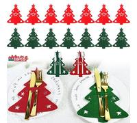 YITONGFU Portaposate in Feltro di Natale, 16 Pezzi Porta Posate da Tavola per Natale,Portaposate Albero di NataleAddobbi X La Tavola,porta Posate Natalizio