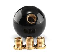 YIUIY Pomello del cambio a sfera rotondo, universale, 5-6 velocità, per veicoli automatici manuali, con adattatori (nero puro)