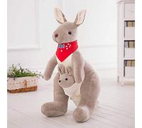 YIUNL Creativo Madre e Figlio Canguro Peluche Giocattolo Carino Canguro Cuscino Bambole Animali Di Peluche Bambino Placare Giocattolo Per I Bambini Regalo 40 cm Grigio Chiaro-B