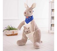 YIUNL Creativo Madre e Figlio Canguro Peluche Giocattolo Carino Canguro Cuscino Bambole Animali Farcite Bambino Placare Giocattolo per Bambini Regalo 30 cm Grigio Chiaro-A