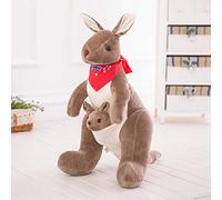 YIUNL Creativo Madre e Figlio Canguro Peluche Giocattolo Carino Canguro Cuscino Peluche Bambole Animali Di Peluche Del Bambino Placare Giocattolo per Bambini Regalo 65 cm Grigio Scuro-B
