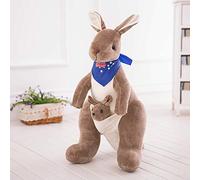 YIUNL Creativo Madre e Figlio Canguro Peluche Giocattolo Carino Canguro Cuscino Peluche Bambole Animali Di Peluche Del Bambino Placare Giocattolo per I Bambini Regalo 30 cm Grigio Scuro-A