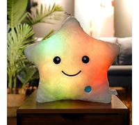 YIUNL Creativo Twinkle Star Peluche Giocattolo Illuminare Notte LED Peluche Stella Cuscini Giocattoli Camera Decor Regali per Bambini/Ragazze/Coppie 40 * 35 cm Bianco