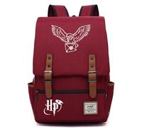 YIUNL Studenti delle scuole medie Harry Magic zaino, gufo carino Edvige zaino, libro per bambini borsa scuola elementare rosso grande