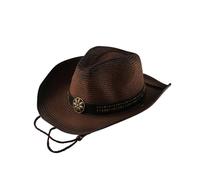YIUPEDRFG Cappello Boho Western Cow Boy Cappello da esterno elegante e confortevole per feste e incontri casuali Può avere un bell'aspetto da Cow Boy. Materiale realizzato in tessuto di papiro