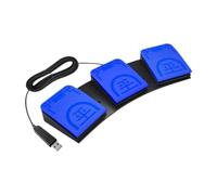 YIUPEDRFG Dispositivo di controllo efficiente programmabile con interruttore a pedale USB, 3 tasti, multifunzionale, per giochi e strumenti, capacità, Blu, 34x11.5x4.3 cm