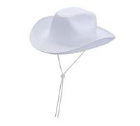 YIUPEDRFG Elegante cappello da cowboy, versatile, leggero e resistente, per feste, festival, accessori fotografici estetici, sia per uomini che per donne. Il, Bianco, 40x33x14 cm