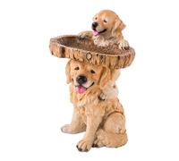 YIUPEDRFG Mangiatoia per Uccelli da Cortile con Adorabile Statua di Cane, Supporta l'esterno Mentre abbellisce Il Paesaggio, mangiatoia per Bere Che attira Uccelli, Colibrì, Selvatici