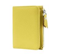 YIUPEDRFG Piccola pochette porta carte bifold elegante e pratica organizer per donne in viaggio con moderno portafoglio corto da donna realizzato in pelle PU borsa da donna alla, Giallo, 11x9x2 cm