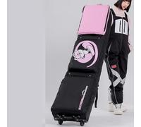 Yiustldd Borsa da Snowboard con Ruote per Viaggi Aerei, Borsa Portasci Doppia con Ruote, Adatta A Uno O Due Set di Sci - Completamente Imbottita, Impermeabile, Grande capacità,Rosa,174x36cm