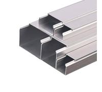 Yiustldd Canalina per Cavi in Acciaio Inossidabile, canalina in Lega di Alluminio, Copertura per Cavi TV per casa e Ufficio, Copertura Decorativa per Cavi,50x30x0.8mm