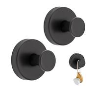 YIUWOD Confezione da 2 Gancio Accappatoio Doccia - Ganci Adesivi Bagno - Porta Asciugamano Adesivo - Super Ventose,Nessuna Perforazione Richiesta,Adatta per Bagni,Cucine,Asciugamani Appesi,Ombrelli