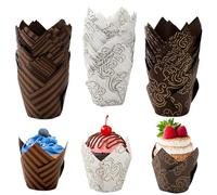 yivom 150 Pieces Pirottini per Muffin Carta Tulipano, Naturale & Non Sbiancata 3 colori, Pirottini di Carta per Muffin, Torte, Feste,Compleanni,Natale