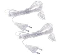 yivom 2 Pcs Prolunga Elettrica 3 Metri, Cavo Elettrico Trasparente con Spina, Cavo di prolunga Elettrico Trasparente per Illuminazione LED e Uso Esterno, Connettore Euro-220v