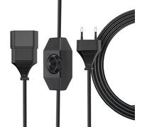 yivom 2M Cavo prolunga con spina europea, Cavo di prolunga per luce LED con dimmer e spina, Dimmer per Lampade a LED, Interruttore dimmer rotativo con prolunga, per lampadine dimmerabili