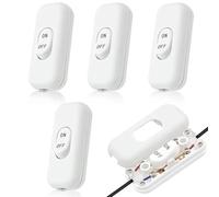 yivom 4 Pezzi Interruttore Lampada Comodino, Interruttori Luce 250V 6A, ON/OFF Interruttore Torpedo, Interruttore Bipolare per 2 O 3 Linea Piccoli Elettrodomestici (Bianco)