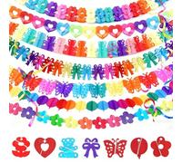 yivom 7 Pezzi 3 M Decorazioni Carnevale da Appendere, Ghirlanda di Carta Multicolore, Festoni Carnevale per Compleanno Carnevale Matrimonio Party Decoration