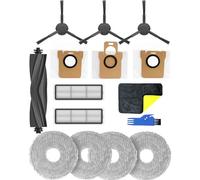Yivy 15 Pezzi Kit di Accessori di Ricambio per Dreame L20 Ultra E Complete,S20 Ultra E Complete Ricambi: 1 Spazzola Principale in Gomma, 3 spazzole Laterali, 2 filtri HEPA, 4 Panni, 6 Sacchetti