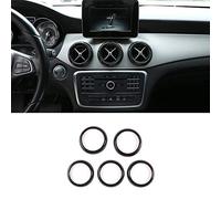 YIWANG Fibra di Carbonio Stile Console Centrale Aria Condizionata Vent Ring Trim 5 Pz Per Benz CLA GLA Classe A A180 W176 C117 GLA200 Accessori Auto