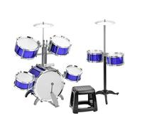 YIWENG Batteria Jazz Drum Kit con sgabello 7 tamburi Strumenti musicali a percussione per principianti Regali di festa in PVC ispessito Facile installazione, tamburo