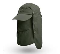 YIWENG Cuffia da Sole con Risvolto di Copertura Rimovibile per Il Viso Cappello da Pesca Traspirante ad Asciugatura Rapida Protezione Solare da Esterno per L'Estate Berretto da Pesca a Tesa Larga per