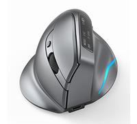 YIWENG F-26C Mouse wireless dual-mode con display ricaricabile e silenzioso BT da 2,4 GHz grigio,Topo da ufficio