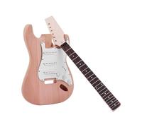 YIWENG Kit chitarra elettrica fai-da-te incompiuto Barile di chitarra Corpo di chitarra in legno vuoto Parti di ricambio Corpo in mogano Manico di chitarra in acero Tastiera in palissandro 3 Pickup a