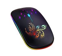 YIWENG Mouse ottico wireless 2.4G+BT3.0+BT5.2 Mouse ergonomico a 3 modalità Batteria ricaricabile integrata da 500 mAh per PC Laptop Nero,Mouse senza fili