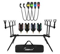 YIWENG Segnalatori di abboccata di Pesca, Supporto per Canna da Pesca alla Carpa Retrattile Regolabile con avvisatori di abboccata a LED Swingers
